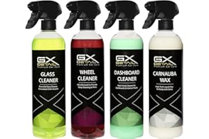 GxDetail – Kit Limpieza Coche – Limpia Llantas Coche, Limpia Salpicaderos, Limpiaparabrisas, Limpieza en Seco para Carrocería. Pack Limpieza Coche Profesional