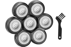 Wanocean 7 Blade Replacement Head, Universal 7 Blade Head for Bald Men Replacement, Easy Install Shaver Head for Wet&Dry Bald and Face for Birthday Father's Day Gifts