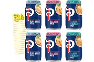 Sandwich Spread Bundle of Princes Tuna & Mayo, Salmon Paste and Sardine & Tomato Paste (2 x 75g of Each Flavour) with Intrinsic Treats Shopping List Card