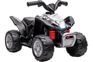 AIYAPLAY Electric Car for Kids, Honda Licensed Kids Electric Quad Bike, 6V Ride on Car ATV Toy with LED Light, Horn, for 1.5-3 Years, Black