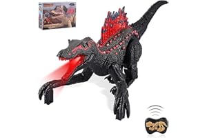 GFACHNT Dinosaurios Juguetes, Dinosaurio Teledirigido con Movimiento, Luz y Rugido Realista, Juguete Radiocontrol para Niñas