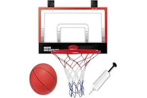 Rexco Mini Basketball Hoop Net Indoor Over the Door Mounted Portable Backboard training Kit With Ball Pump Game Set