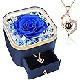 Beferr Birthday Gifts for Women Preserved Rose Gifts for Mum Mothers Day Blue Eternal Flowers Gift for Her Forever Flowers Gift for Mum Girlfriend Grandma Wife Mother Day Valentines Anniversary