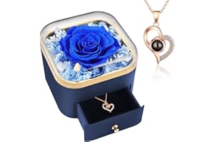 Beferr Valentines Day Gifts for Her Preserved Rose Birthday Gifts for Women Blue Eternal Flowers Gift for Her Forever Flowers Gift for Girlfriend Mum Grandma Wife Valentines Anniversary Mother Day