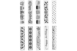 FENGQQKJ 12 stencil per goffratura, set di 12 stampini per goffratura, biglietto di auguri di compleanno, stencil per regali fai da te