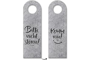trendaffe - Nicht stören oder Komm rein Türhänger in Grau mit lachendem Gesicht Zimmertüre