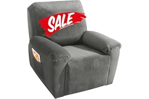 MAXIJIN Funda de Terciopelo para reclinable, 4 Piezas, Funda elástica de Felpa Suave para Silla reclinable, Gruesa y Suave, Funda separada para sillón reclinable con Bolsillo Lateral (reclinable,
