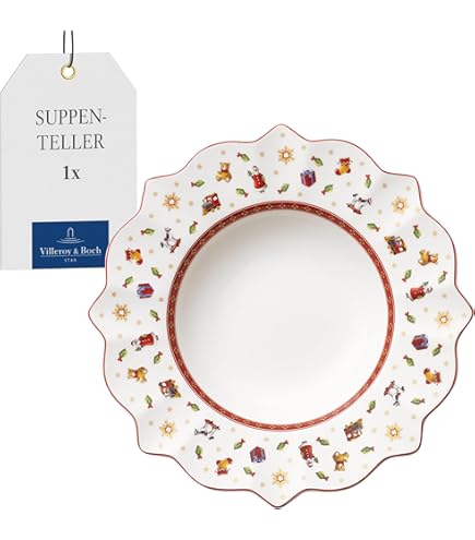 Villeroy & Boch Weihnachts-Eierbecher-Set Toy's Delight – Nostalgisch, Dekorativ & Inkl. Edelstahl-Trinkhalme