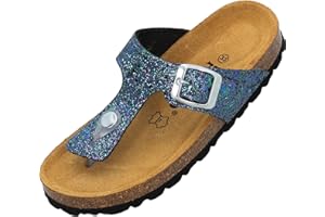 Palado Zehentrenner Mädchen Kids Kos G Glitzer – coole Sandalen - bequeme Hausschuhe mit Glitzer - modische Sommerschuhe - Pantoletten für Mädchen