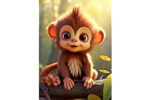 Siyurongg Kit per pittura diamante 5D, kit pittura digitale, Mosaico kit, Accessori arte diamante, Tema Scimmia, Adatto adulti per bambini decorazione parete di casa Dono perfetto - 30x40cm