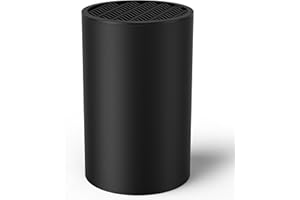 CHEERHOM Ceppo Portacoltelli senza Coltello - Ceppo Portacoltelli Nero con Lamelle Flessibili - Moderno Portacoltelli Universale - Ceppo Portacoltelli non Attrezzato con Cassetto Portacoltelli