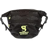 geckobrandsWaterproof Lightweight Dry Bag Waist Pouch, Black/Neon Green