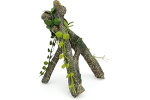 AQUA KT Reptilien Klettern Reben AST Kletterzweig mit Bäume Blätter Regenwald Terrarien Habitat Zubehör für Eidechsen Skorpione Chamäleon Schlangen Leopard Geckos Klettern