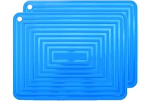 LOGHOG 2 Pack Large Silicone Trivet Mats/Hot Pads,Heat Resistant Pot Holder Blue,9"x12" Non Slip Flexible Durable Pot Coaster Kitchen Countertop Table Mats (Blue)