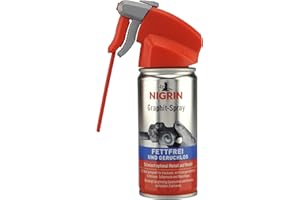 ‎NIGRIN NIGRIN Graphit Spray, fettfrei und geruchslos, schmiert optimal Metall auf Metall, 100 ml