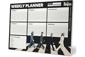 Grupo Erik: Planning da Tavolo A4 The Beatles, Planner settimanale con 54 fogli a strappo, 21 x 29,7 cm, Agenda Organizer, To Do List Planner, Planner settimanale da scrivania
