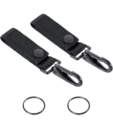 Heavy Duty Belt Key Holder With 2pcs Metal Key Rings, Stainless Steel Black Men Keychain Tactical Key Holder Clip For 1.5-2.25inch Wide Duty Belts For Police And Fire Agencies At Men's