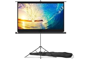 PropVue Projector Screen with Stand 60 inch - Indoor and Outdoor Projection Screen for Movie or Office Presentation - 16:9 HD Premium Wrinkle-Free Tripod Screen