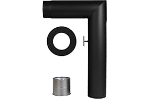 lanzzas canna fumaria camino tubo tubo set 3tlg. con valvola a farfalla 1 X 90 ° inclinata in acciaio 2 mm Senotherm Ø 150 mm