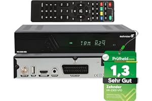 [ Test SEHR GUT, Note 1.3 *] Zehnder HX 2300 VFD Sat Receiver mit Aufnahmefunktion, HD fähig, Full HD, Digital Sat-Receiver für Satellitenschüssel Satelliten Satellit TV Fernseher, HD-Receiver