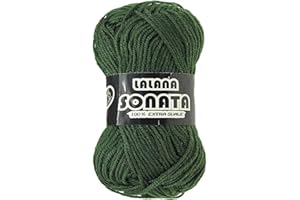 Hilo de Acrilico Ovillo de Lana para Tejer Crochet Ganchillo o Punto Torrijo SONATA 30g, Ovillo de Lana Suave Acrílica para Tejer | 1 Unidad, Color 1563-VERDE