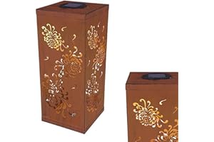 GLOBO Lampes solaires pour extérieur, lanterne solaire, lampe de jardin en métal, décoration vintage rouillée, lampes solaires LED (lanterne de jardin, lampe décorative, hauteur 38 cm, aspect rouille)