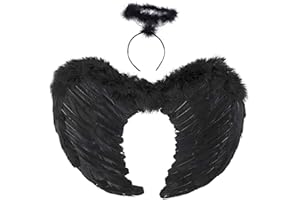 SUNSHINE SMILE Alas de Ángel Disfraz,Plumas Ángel Alas,Alas Angel Grandes para Adultos,Alas Angel Niños,Alas de Angel Blancas,Alas y Halo de Ángel,Plumas para Cosplay/Carnaval/Navidad/Halloween Fiestas de Disfraces