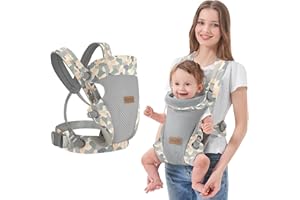 IULONEE Baby Carrier, Upgrade Newborn to Toddler Carrier with Lumbar Support Ergonomic Infant Carrier Wrap Convertible Front and Back Backpack Toddler Carry for Babies 3-36 Months Grey