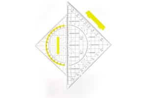 DEVANTIA 2 Stück Geo-Dreiecke Set - 20 cm und 14 cm Geometriedreieck mit Griff, Dreikantmaßstab kombiniert Längen- und Winkelmessung, Ideal zum Zeichnen Kartografieren Modellieren