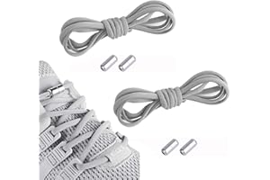 LUVADEYO 2 pary elastycznych sznurowadeł premium z metalowymi kapsułkami bez wiązania – zestaw na 2 pary butów – z kapsułkami do sneakersów, butów do biegania, butów sportowych