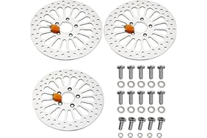 BLCYANUE 2 Pieces Front Rotors and 1 Piece Rear Rotor 11.5'' Set for Harley Davidson Touring Softail Sportster Dyna Early Super Glide, Great Performance Mirror-Polished Stainless Steel Rotors