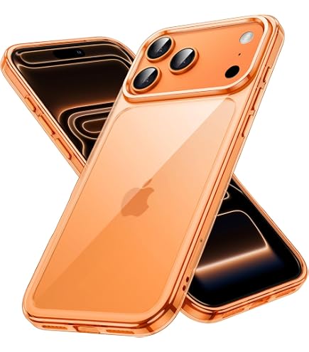 Funda JETech Para IPhone 17 Pro Max 6.9" Con Protector Pantalla Integrado Y Botón Cámara - Compatible MagSafe, Protección 360° (Naranja)