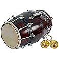 GT manufacturers Wooden Musical Instrument Dholak Drum Nuts & Bolt Design1 (Brown)