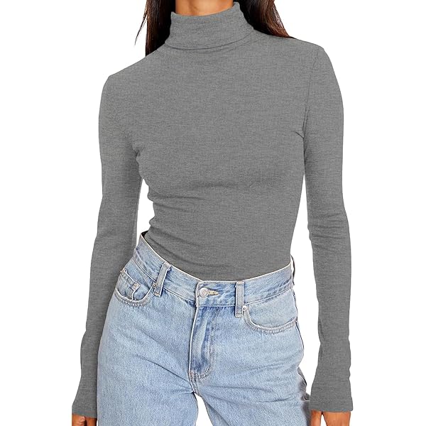 Joyshaper Lange mouwen dames rolkraag shirts lange mouwen opstaande kraag bovenstuk basic T-shirt longsleeve tops ondershirt, XL