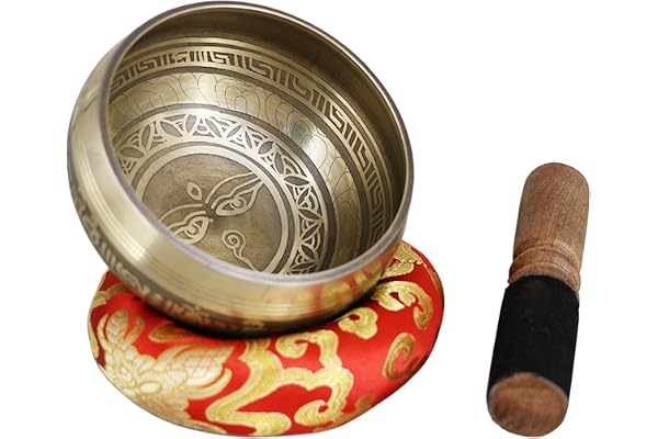 Gandhanra Bol Chantant tibétain,Sculpté de Eyeil de Bouddha et de Mantras OM,pour la méditation, Chakra, bol de guérison,Fait à la Main au Népal
