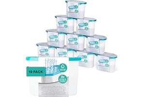 LIVIVO Confezione da 10 deumidificatori per interni da 500 ml, aiuta a fermare umidità, muffa, condensa, assorbe umidità, per casa, cucina, armadio, camera da letto, roulotte, ufficio, garage, bagno,