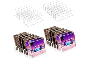 Tbintul 2 stycken CD-hållare av transparent akryl, flera fack, för skrivbord DVD/CD-förvaringslåda, DVD-presentationshylla DV