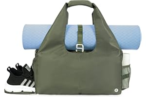 SPORTSNEW Sac de Sport Yoga Gym Femme Compartiment de Chaussures Indépendant Poche Humide Disponible pour Weekend Voyage Multi Compartiment, Armée Verte