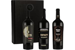 ‎FABELHAFTE GESCHENKE Geschenkset Primitivo | 3 hochwertige italienische Rotweine aus Apulien | Weingeschenk für Genießer