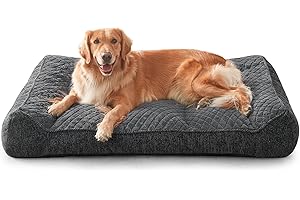 JOEJOY Orthopädisches Hundebett Grosse Hunde, Hundebett Waschbar, rutschfest Hundesofa, Hundekorb Große aus weichem Kunstkaninchenfell, 107x76x24cm