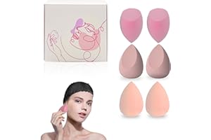 ALIMAN BRAND Esponja Maquillaje + Diadema - 6PCS Esponjas para Base Maquillaje Cara Profesional – Corrector, Colorete – Sin Látex – Uniforme y Natural (Set 6 esponjas + Diadema de Maquillaje)