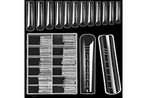 NACERLARY 120 Pezzi Nail Dual Forms Molds,12 diverse Unghie in trasparente per nail art,copertura completa, Unghie Finte Per ragazze donne che fanno manicure