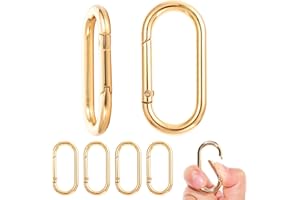 JIEYAO Moschettone a Molla Ovale, 6pz Moschettoni in Alluminio Capacità di Carico Moschettone Mini Moschettone Attacchi Chiave Moschettone per Viaggi Pesca Campeggio Escursionismo Amaca Zaino(Oro)