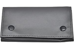 SacJkt Bolsa de Tabaco de Cuero, Tabaquera Pitillera Portátil Impermeable, Funda Bolso para Tabaco de 3 Capas para Tabaco, Filtro (Negro, 133 x 77 mm)