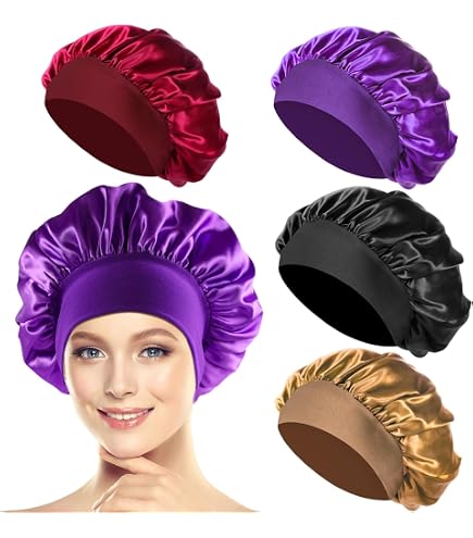 Gearmax Lot De 3 Bonnets De Nuit Satin Enfant – Chapeau Sommeil Cheveux Longs, Élastique Doux, Protection Anti-Frisottis Pour Fille Et Garçon
