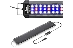 Pawfly 14 W Lumière LED d'aquarium pour aquariums de 45 à 60 cm Lumière d'aquarium extensible avec lumières blanches bleues rouges à spectre complet avec modes jour et nuit et luminosité réglable
