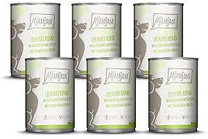 MjAMjAM - Mokra karma Premium dla psów - Pyszna wołowina na gotowanych ziemniakach z chrupiącym groszkiem, 6-pak (6 x 400g), bezzbożowa z dodatkowym mięsem