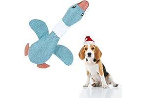 Affectionate Pets Cute Wild Goose Squeaky interactive toys for puppies and small dogs Soft Dog Plush Toy for Cleaning Teeth and Training Dog Mental Stimulation Toys for Boredom (Blue)