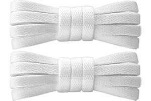 7STROBBS 2 Paia Lacci e Stringhe Sportivi Piatti per Sneakers,8mm Lacci Scarpe Larghi da Converse Air Force 1 Dunk Stan Smith,Lacci per Scarpe Robustezza e Resistenti