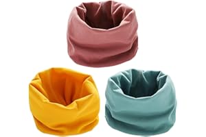 JTMKYO 3 Kinderschals, Winddichter Und Warmer Kinderschal, Baumwoll-O-Förmiger Schal, Baumwollschal Für Jungen Und Mädchen, Kinderschal Im Winter, Frühling Und Herbst